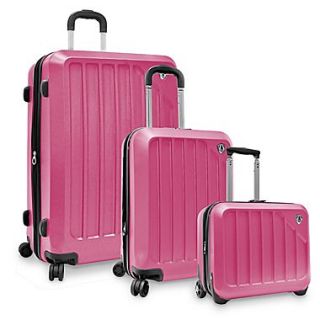 Travelers Choice Glacier 3 Piece Luggage Set; Raspberry