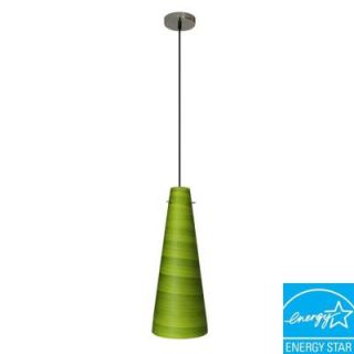 Efficient Lighting Conventional Series 1 Light Ceiling Mount Pendant Fixture with Green Glass Shade GU24 Energy Star Qualified DISCONTINUED EL 503 113 GRN