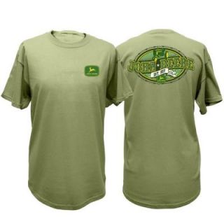 John Deere Men's XXL Barb Wire in Grey Green Vintage Trademark T Shirt 13281080GG07