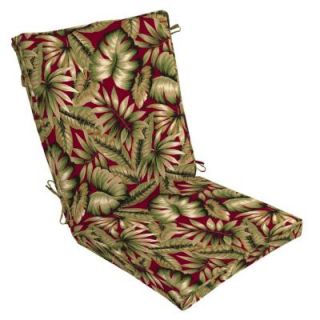 Hampton Bay Chili Tropical Welted High Back Outdoor Chair Cushion AB80271B 9D1