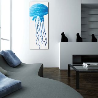 Jellyfish Seascape  Contemporary Metal Animal Silhouette Graphic Art