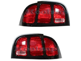 1996 1997 1998 Ford Mustang Taillight Taillamp Rear Brake Tail Light Lamp Pair Set Right Passenger and Left Driver Side (96 97 98) 