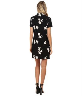 Marc by Marc Jacobs Painted Flower Irving Crepe Wrap Front Button Up Dress