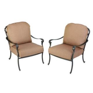 Hampton Bay Edington 2013 Patio Lounge Chairs with Textured Umber Cushions (2 Pack) DISCONTINUED 131 012 LC2