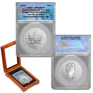 2014 RP70 ANACS First Day of Issue Limited Edition of 799 Canada Maple Leaf $5    7585670