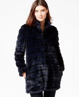 Laundry by Shelli Segal Ribbed Faux Fur Coat   Coats   Women