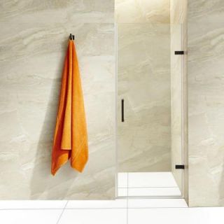 Vigo Tempo 26.5 in. x 70.625 in. Adjustable Frameless Shower Door with Hardware in Antique Rubbed Bronze and Clear Glass VG6073ARBCL26