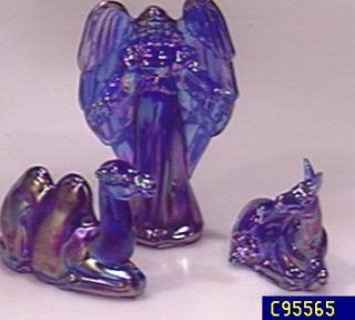 Fenton Art Glass Cobalt Nativity Set —