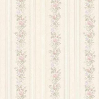 Mirage 56 sq. ft. Alexis Pastel Satin Floral Stripe Wallpaper 992 68349