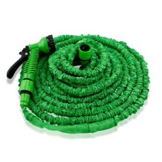 Expandable Flexible Stronger Deluxe Garden Water Hose w/ Spray Nozzle   75ft  Green