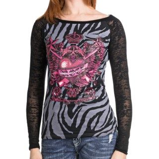 Rock & Roll Cowgirl Zebra Print Shirt (For Women) 5882X 40