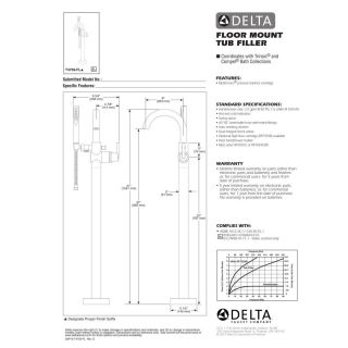 Delta Faucet T4759 FL Trinsic Polished Chrome  Freestanding Tub Only Faucets