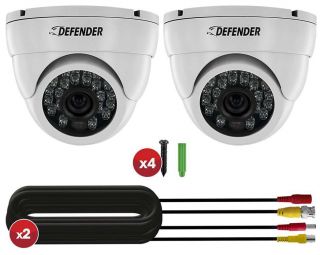 Defender Pro 2 Pack 800TVL Ultra High Resolution Widescreen Indoor/Outdoor Dome Security Cameras   21319