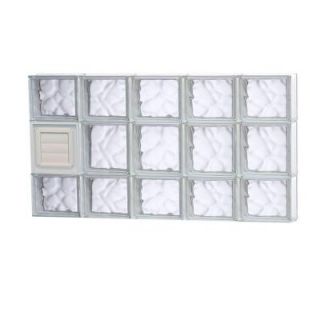 Clearly Secure 38.75 in. x 19.25 in. x 3.125 in. Wave Pattern Glass Block Window with Dryer Vent 4020SDCDV