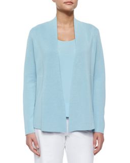 Eileen Fisher Silk Cotton Interlock Jacket, Stretch Silk Jersey Tank & Wide Leg Stretch Crepe Pants, Petite