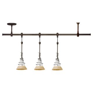 Ambiance by Sea Gull Saratoga 3 Light 47.62 in Antique Bronze Flexible Track Light with Ember Glow Glass