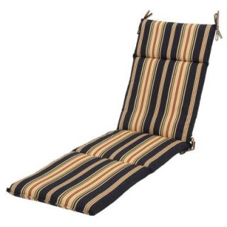 Hampton Bay Charcoal Stripe Outdoor Chaise Cushion 7407 01225800