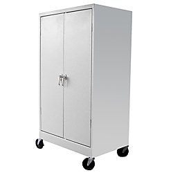 Atlantic Metal Industries Heavy Duty Mobile Storage Cabinet 3 Shelf 66 H x 36 W x 24 D Dove Gray