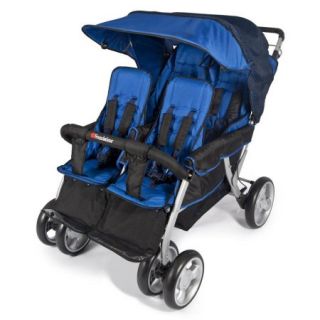 Foundations Quad LX 4 Passenger Folding Stroller with Extra Large Canopy, Blue