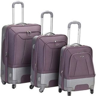 Rockland Luggage Rome 3 Piece Hybrid EVA/ABS Spinner Luggage Set, Multiple Colors