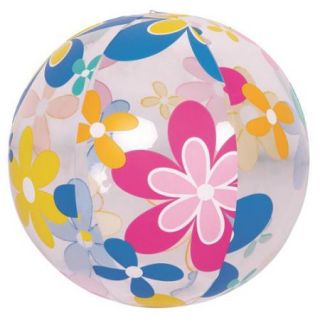 20" Colorful 6 Panel Flower Print Inflatable Beach Ball Swimming Pool Toy