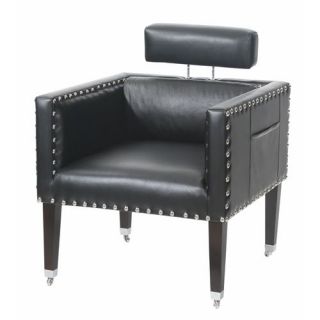 Gails Accents 92 008CHR Winmark Square Modern Vinyl Chair in Black