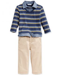 First Impressions Baby Boys 2 Piece Striped Shirt & Pants Set, Only