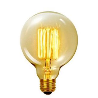Globe Electric 60 Watt Incandescent G40 E26 Vintage Edison Vanity Tungsten Filament Light Bulb   Antique Edison 01320