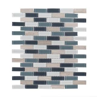 Jeffrey Court Dolphin Tail 9 3/4 in. x 11 7/8 in. x 6 mm Glass Mosaic Tile 99492