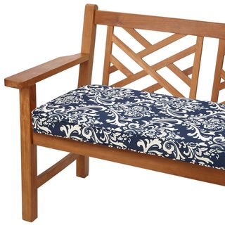 Deep Blue Damask 60 inch Indoor/ Outdoor Corded Bench Cushion