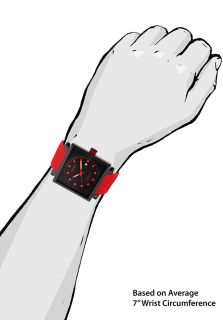 Compressor 2 Red Silicone Black Textured Dial Black IP SS