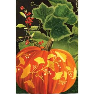 Evergreen 1 ft. x 1 1/2 ft. Garden Suede Magic Pumpkin Flag 14S2985BL   Mobile