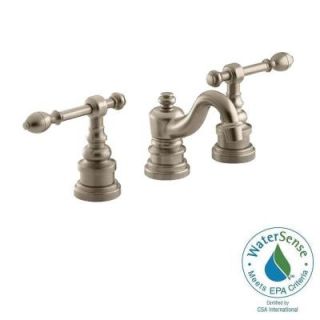 KOHLER IV Georges Brass 8 in. Widespread 2 Handle Low Arc Bathroom Faucet in Vibrant Brushed Bronze K 6811 4 BV