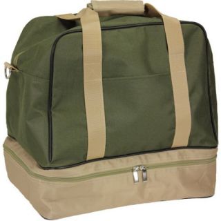 Olive Weekender Bag with Shoe Pocket and Expandable Shoulder Strap