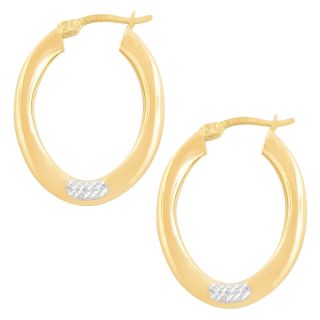 Fremada 14k Two tone Gold Oval Hoop Earrings   13967114  