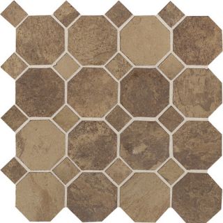 Aspen Lodge Random Sized Ceramic Mosaic Field Tile in Cotto Mist