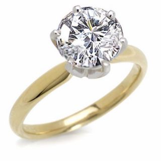 2 Carat Round Diamond Solitaire Ring in 14kt Yellow Gold    IGI Certified