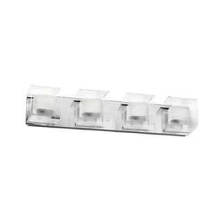 Dainolite V6015 4W PC 4 Light Wall Sconce in Polished Chrome with Clear Frosted Glass