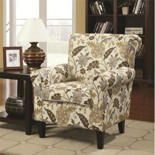 Coaster Furniture 902082 Smooth and Simple Retro Styled Accent Chair with Decorative Rolled Arms