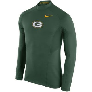 Green Bay Packers Nike Hyperwarm Fitted Long Sleeve Performance T Shirt   Green