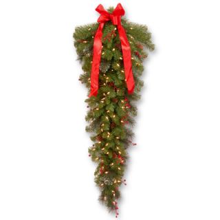 Crestwood Spruce 4 Teardrop Artificial Christmas Tree with 100 Clear