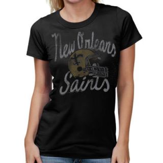 Junk Food New Orleans Saints Womens Kick Off Premium T Shirt   Black