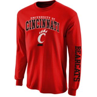Cincinnati Bearcats Arch & Logo Long Sleeve T Shirt   Red