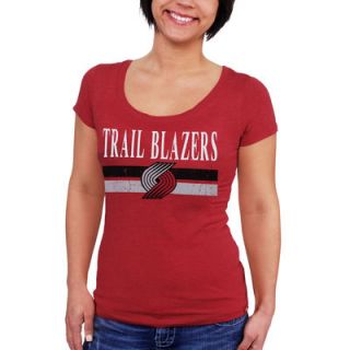 Portland Trail Blazers Sportiqe Womens Cosmo Tri Blend Scoop Neck T Shirt   Red