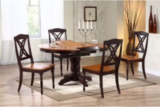 Iconic Furniture 5 Piece Oval Dining Table Set   Whiskey / Mocha   Dining Table Sets