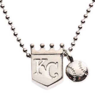 Kansas City Royals Alex Woo Little MLB with Mini Baseball Addition Sterling Silver Necklace