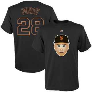 Buster Posey San Francisco Giants Majestic Name & Number Emoji T Shirt   Black