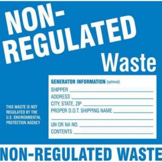 Hazardous Waste Label, Brady, 121158, 6"Hx6"W