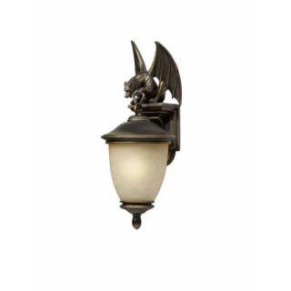Illumine 1 Light Outdoor Wall Mount Oil Rubbed Bronze Finish Cognac Antiqued Glass CLI TR7525114