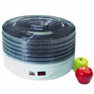 Maxi Matic Elite Gourmet 5 Tray Rotating Food Dehydrator, White